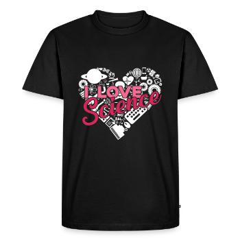 Science I Love Science - Men's Premium Organic T-Shirt - black - Front - Nico (187cm)