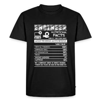 Engineer Nutritional Facts - Men's Premium Organic T-Shirt - black - Front - Nico (187cm)