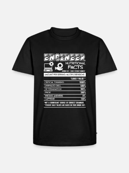 Engineer Nutritional Facts - Men's Premium Organic T-Shirt - black