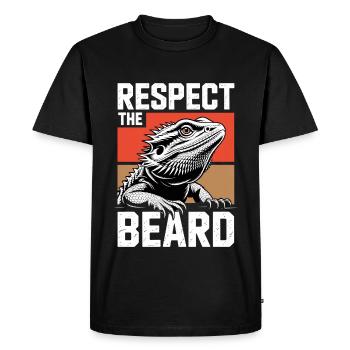 Respectez la barbe ! Terraristiques de reptiles dragon barbu - T-shirt Premium bio Homme - noir - Devant - Nico (187cm)