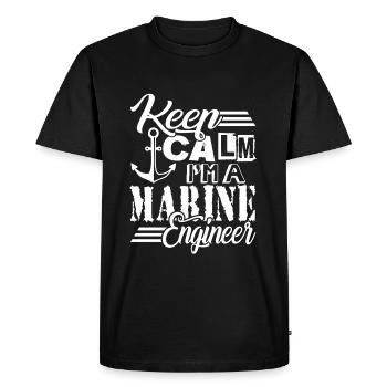 Keep calm I Am A Marine Engineer - Men's Premium Organic T-Shirt - black - Front - Nico (187cm)