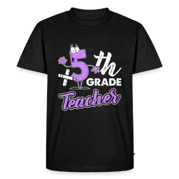 Funny 5th Grade Teacher - Men's Premium Organic T-Shirt - black - Front - Nico (187cm)