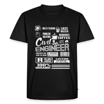 Civil Engineer Multitasking With A Chance Of Beer - Men's Premium Organic T-Shirt - black - Front - Nico (187cm)