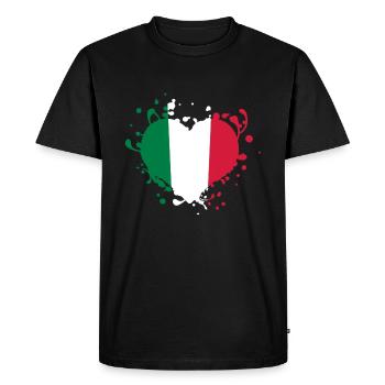 heart flag italy italia cuore bandiera games - Men's Premium Organic T-Shirt - black - Front - Nico (187cm)