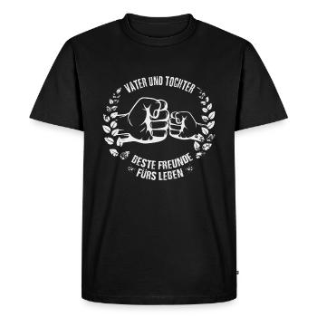 Vater und Tochter Beste Freunde fürs Leben - Männer Premium Bio T-Shirt - Schwarz - Vorne - Nico (187cm)