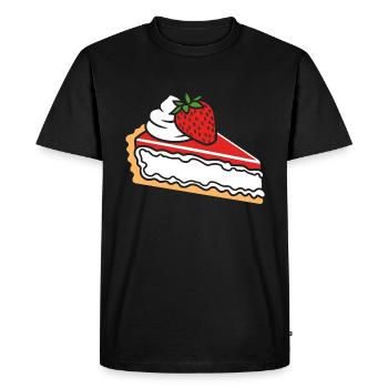 Tarte aux fraises - T-shirt Premium bio Homme - noir - Devant - Nico (187cm)