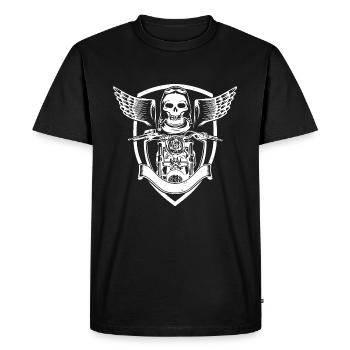 BIKER MOTORCYCLE HOBBY GIFT BIKE RIDE ROAD - Men's Premium Organic T-Shirt - black - Front - Nico (187cm)