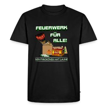 Pyro et feu d'artifice pour tous - T-shirt Premium bio Homme - noir - Devant - Nico (187cm)