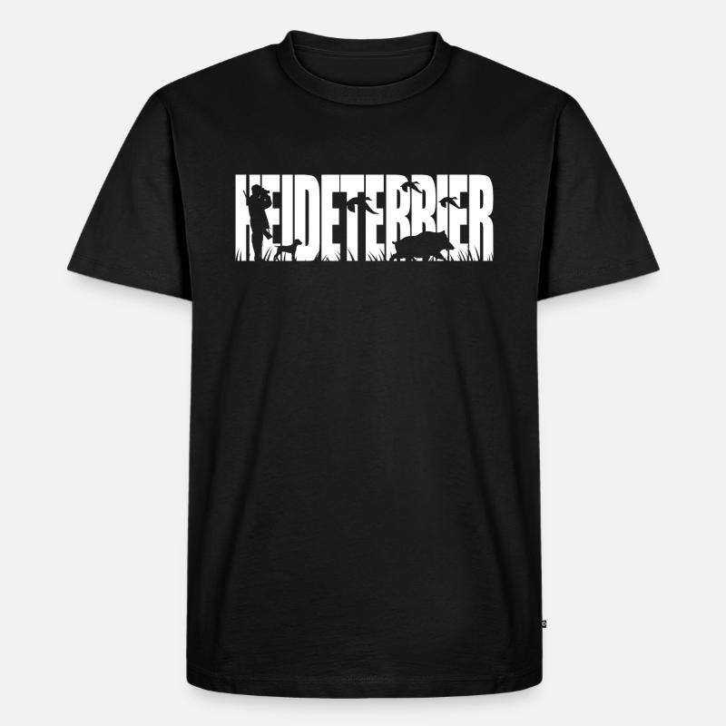 HEIDETERRIER Jagdhund Jagdhunde Wilsigns - Männer Premium Bio T-Shirt - Schwarz