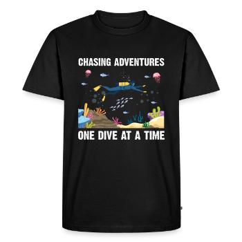 Plongée Aventure Plongeurs Mer Océan - T-shirt Premium bio Homme - noir - Devant - Nico (187cm)