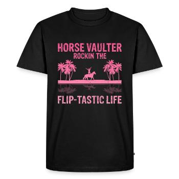 Conception acrobatique de voûte et cheval équestre - T-shirt Premium bio Homme - noir - Devant - Nico (187cm)