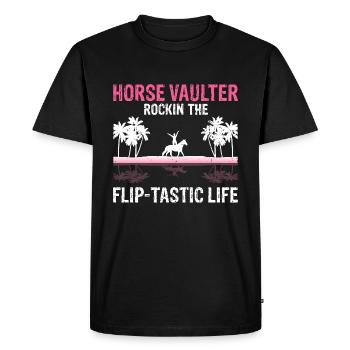 Conception de voûte et conception de chevaux de voûte - T-shirt Premium bio Homme - noir - Devant - Nico (187cm)