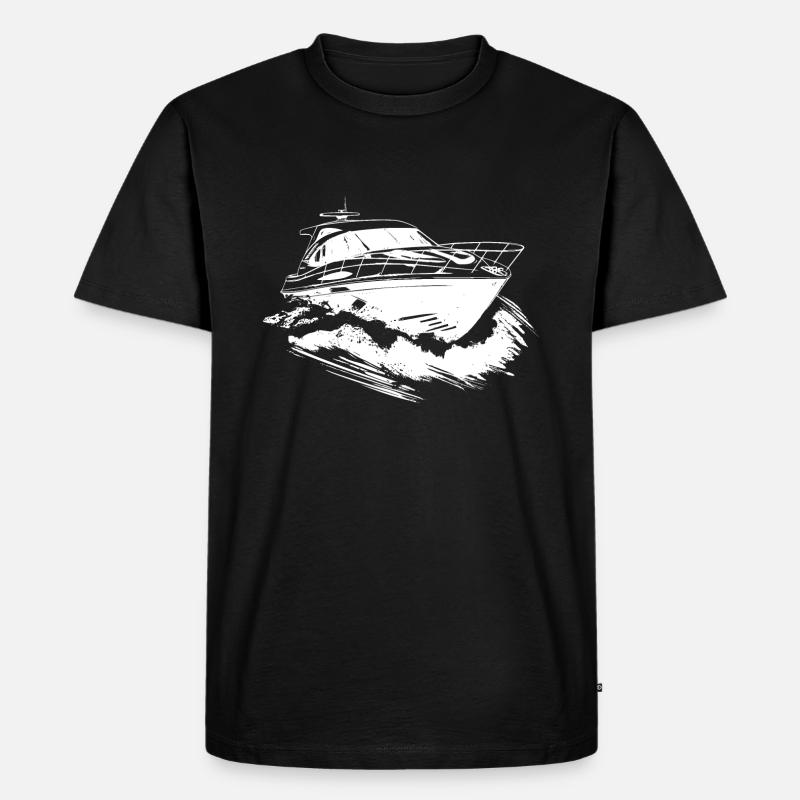 Motorboot - Männer Premium Bio T-Shirt - Schwarz