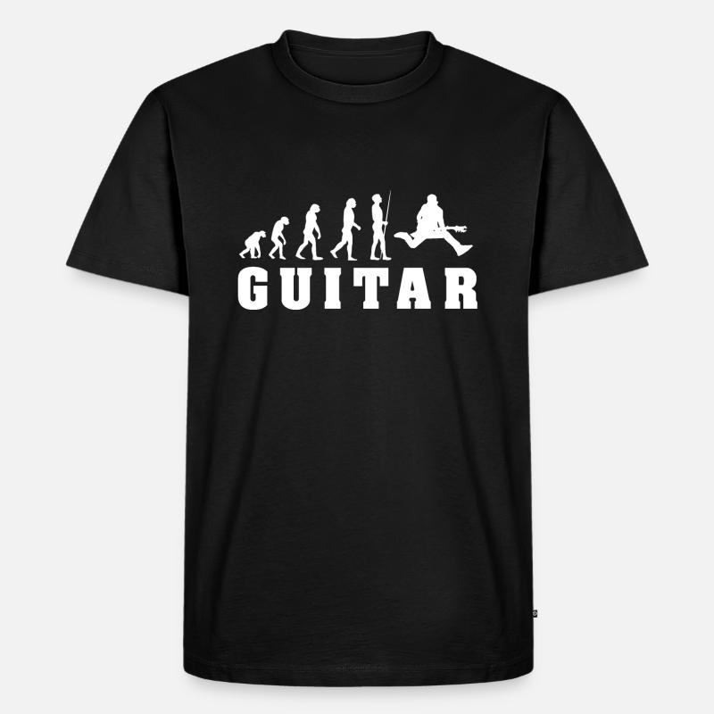 Evolution Guitar - Männer Premium Bio T-Shirt - Schwarz