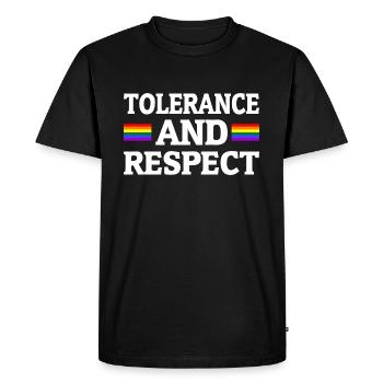 Tolérance et respect des droits des homosexuels LGBTQ Rainbow - T-shirt Premium bio Homme - noir - Devant - Nico (187cm)