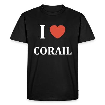 I love Corail - T-shirt Premium bio Homme - noir - Devant - Nico (187cm)