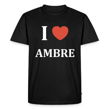 I love Ambre - T-shirt Premium bio Homme - noir - Devant - Nico (187cm)