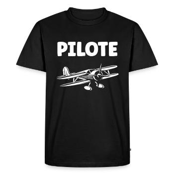 Avion Humour ulm - T-shirt Premium bio Homme - noir - Devant - Nico (187cm)