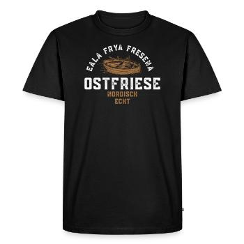 Ostfriese Eala Frya Fresena Nordisch Ostfriesland - Männer Premium Bio T-Shirt - Schwarz - Vorne - Nico (187cm)