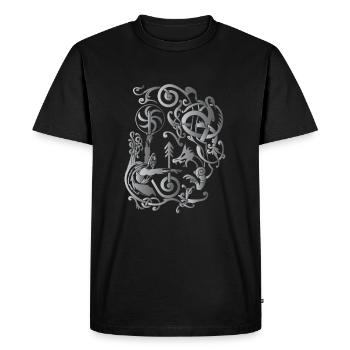 Viking, northman vs fafnir, odin vikings - T-shirt Premium bio Homme - noir - Devant - Nico (187cm)