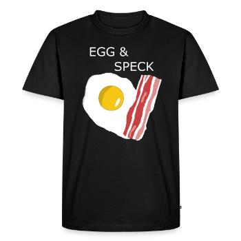 Oeuf au lard - T-shirt Premium bio Homme - noir - Devant - Nico (187cm)