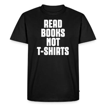 Phrase sur la lecture - T-shirt Premium bio Homme - noir - Devant - Nico (187cm)