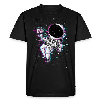 Astronaut Glicth - Men's Premium Organic T-Shirt - black - Front - Nico (187cm)