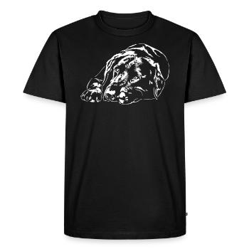 LABRADOR Retriever Labbi Dogs Portrait Wilsigns - Men's Premium Organic T-Shirt - black - Front - Nico (187cm)