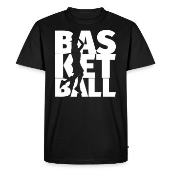 Conception de silhouette de basket-ball - T-shirt Premium bio Homme - noir - Devant - Nico (187cm)