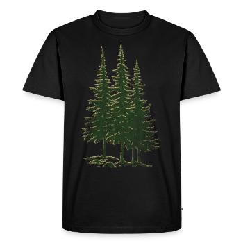 Nature fan in the forest Outdoor - Men's Premium Organic T-Shirt - black - Front - Nico (187cm)
