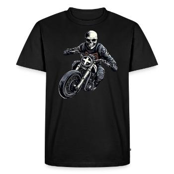 Motorcycle Skeleton - Men's Premium Organic T-Shirt - black - Front - Nico (187cm)