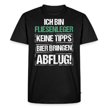 Je suis carreleur - apporte de la bière et décolle - T-shirt Premium bio Homme - noir - Devant - Nico (187cm)
