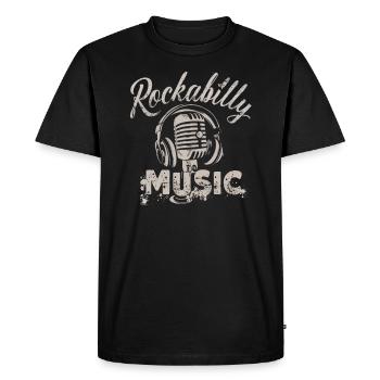 Rockabilly Music Old School Mikrofon Vintage Retro - Männer Premium Bio T-Shirt - Schwarz - Vorne - Nico (187cm)