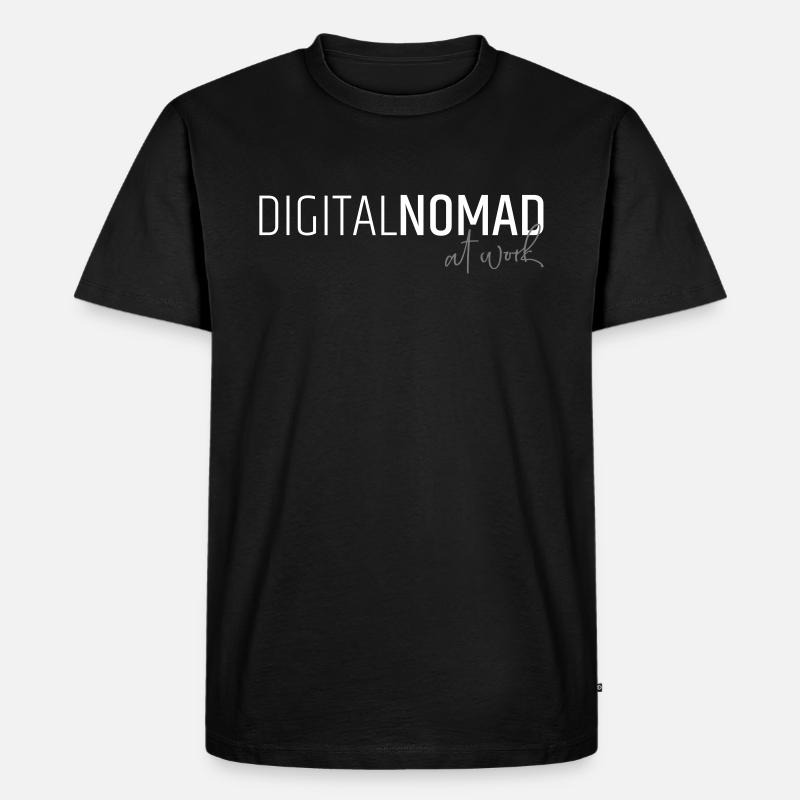 Digitalnomad at work - Männer Premium Bio T-Shirt - Schwarz