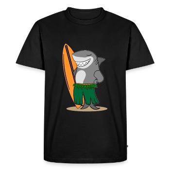 Requin surfeur - T-shirt Premium bio Homme - noir - Devant - Nico (187cm)