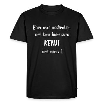 Boire avec kenji - T-shirt Premium bio Homme - noir - Devant - Nico (187cm)