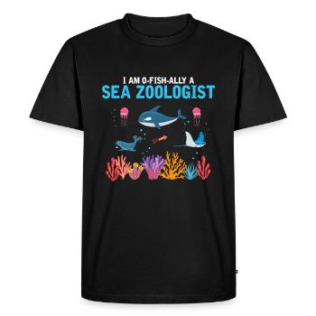 Zooologiste marin officiel Zooologie Mer - T-shirt Premium bio Homme - noir - Devant - Nico (187cm)