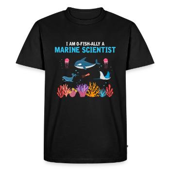 Scientifique marin officiel Biologiste marin - T-shirt Premium bio Homme - noir - Devant - Nico (187cm)