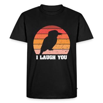 Pêcheur roi australien et oiseau lanchender - T-shirt Premium bio Homme - noir - Devant - Nico (187cm)