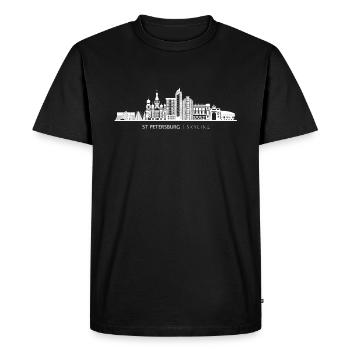 Cadeau Skyline de Saint-Pétersbourg - T-shirt Premium bio Homme - noir - Devant - Nico (187cm)