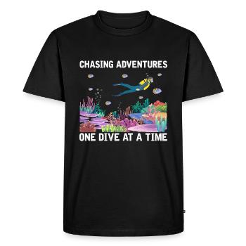 Plongée Aventure Plongeurs Mer Océan - T-shirt Premium bio Homme - noir - Devant - Nico (187cm)