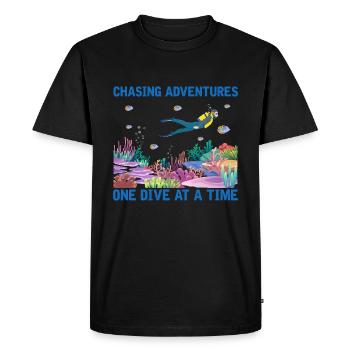 Plongée Aventure Plongeurs Mer Océan - T-shirt Premium bio Homme - noir - Devant - Nico (187cm)