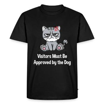 Visitors must be informed by the sarcastic dog lover. - Men's Premium Organic T-Shirt - black - Front - Nico (187cm)