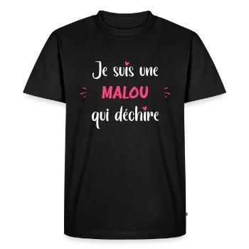 Malou - T-shirt Premium bio Homme - noir - Devant - Nico (187cm)
