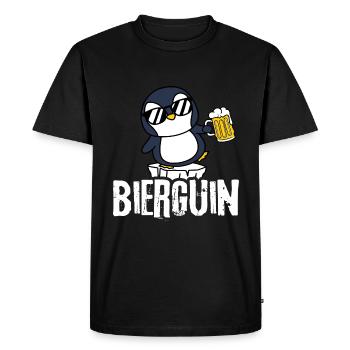 Bierguin Penguin Biertrinken Trinken Hopfen Saufen - Men's Premium Organic T-Shirt - black - Front - Nico (187cm)