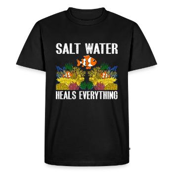 Plongeurs en eau salée Plongée Biologiste marin Sea Ozea - T-shirt Premium bio Homme - noir - Devant - Nico (187cm)
