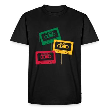 Roots, rock, reggae - T-shirt Premium bio Homme - noir - Devant - Nico (187cm)