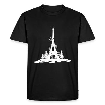 CHRISTMAS EIFFEL TOUR 2,Tour eiffel paris - T-shirt Premium bio Homme - noir - Devant - Nico (187cm)
