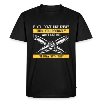 Knife Collector Designs Messerfan Knife Maker - Men's Premium Organic T-Shirt - black - Front - Nico (187cm)