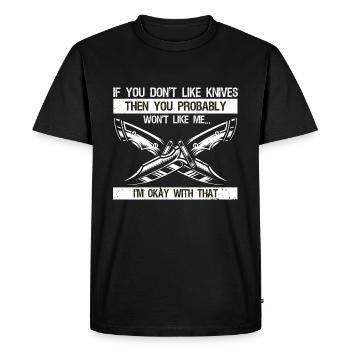 Knife Collector Designs Messerfan Knife Maker - Men's Premium Organic T-Shirt - black - Front - Nico (187cm)